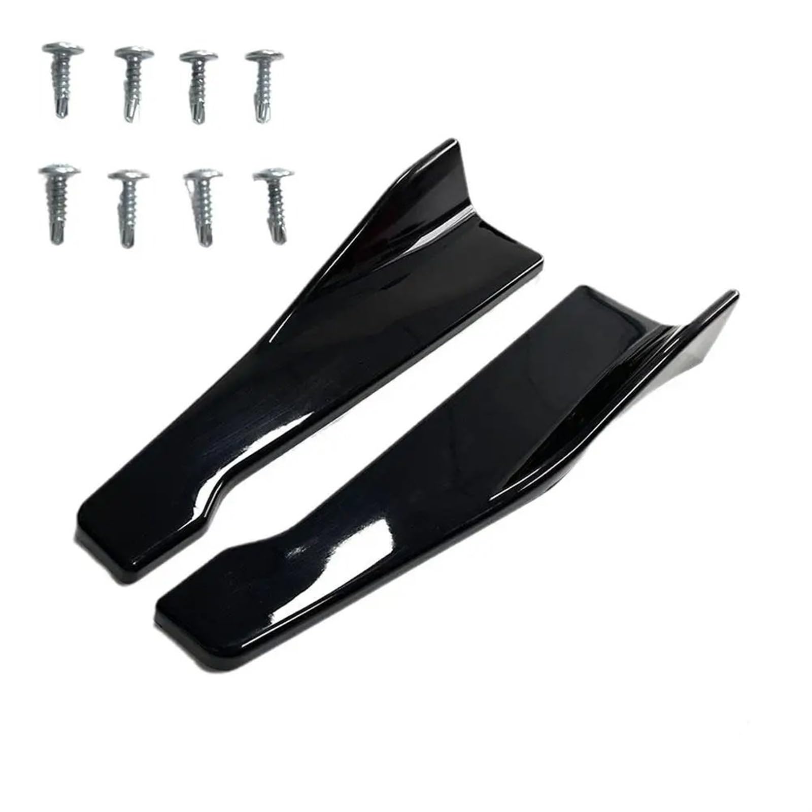 Seitenrock Flügel Diffusor Universal 48CM Länge Auto Seite Rock Bumper Spoiler Splitter Protector Scratch Für VW Für Golf 5 6 Auto Seitenschürze(Bright Black) von Sqnbra