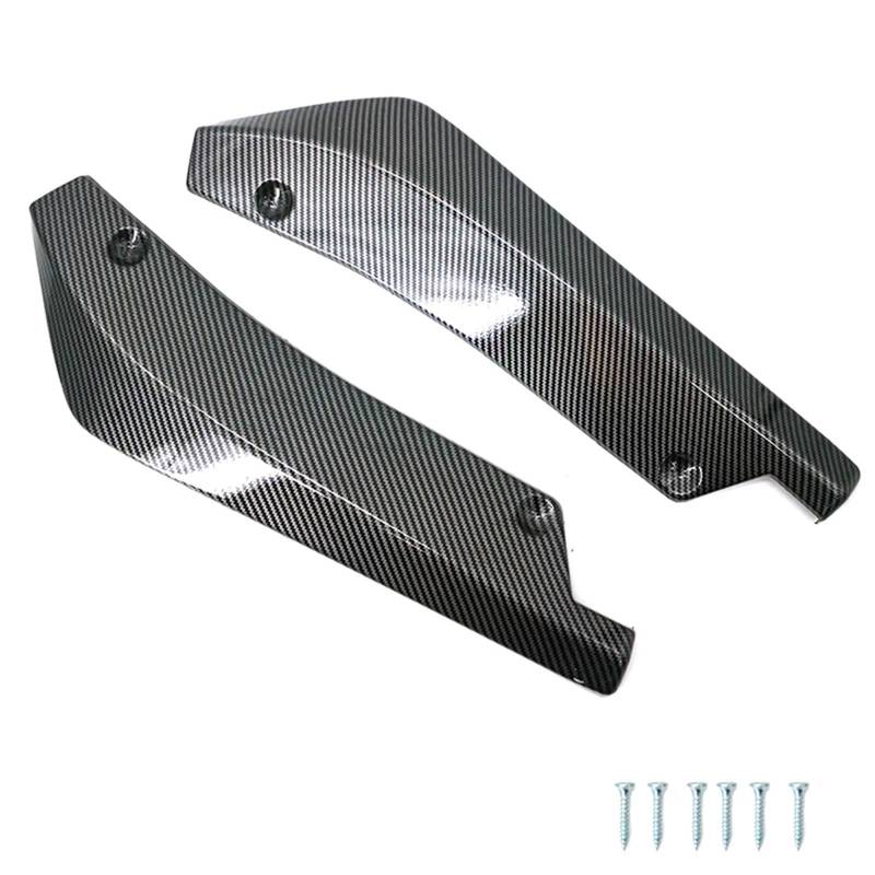 Seitenrock Flügel Diffusor Universal Auto Vorne Hinten Stoßstange Streifen Lip Spoiler Diffusor Splitter Kratz Schutz Winglets Seite Rock Erweiterung Auto Seitenschürze(Kohlefaser-Optik) von Sqnbra