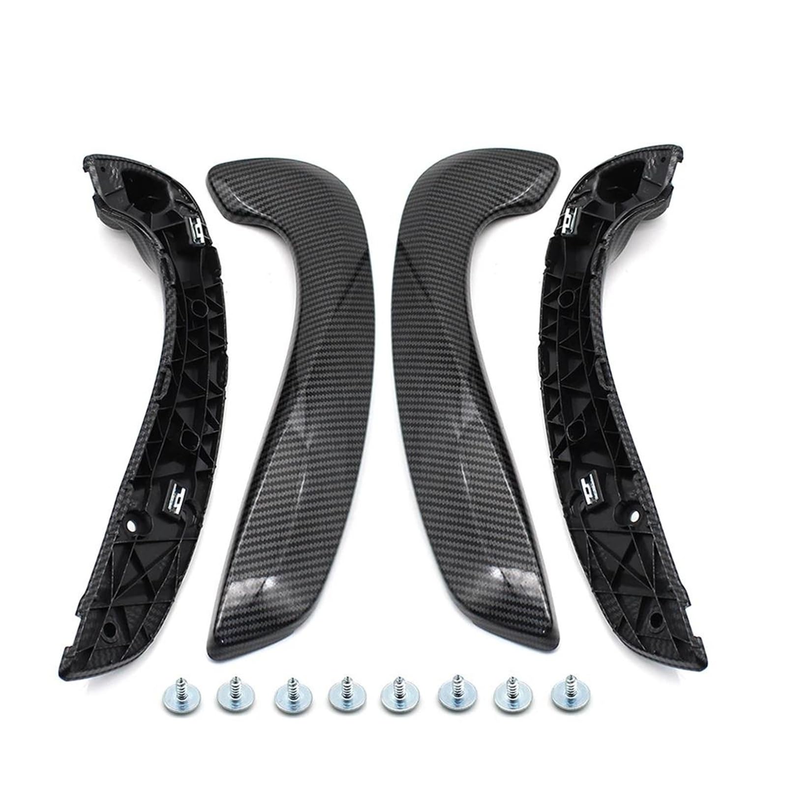 Türgriff Innen Auto-Innenraum Vorne Links Rechts Innentür Pull Griff Greifer Kit 809540001R 809600007R Für Megane 3 MK3 Für Fluence 2008-2016 Griffverkleidung(Carbonfiber 4 Pieces) von Sqnbra