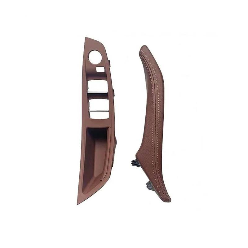 Türgriff Innen Autoinnenraum Leder Innentürgriff Panel Pull Trim Abdeckung Für 5 Series F10 F11 F18 520i 523i 525i 528i 535i 2010-2017 Griffverkleidung(Front 2pcs Brown) von Sqnbra