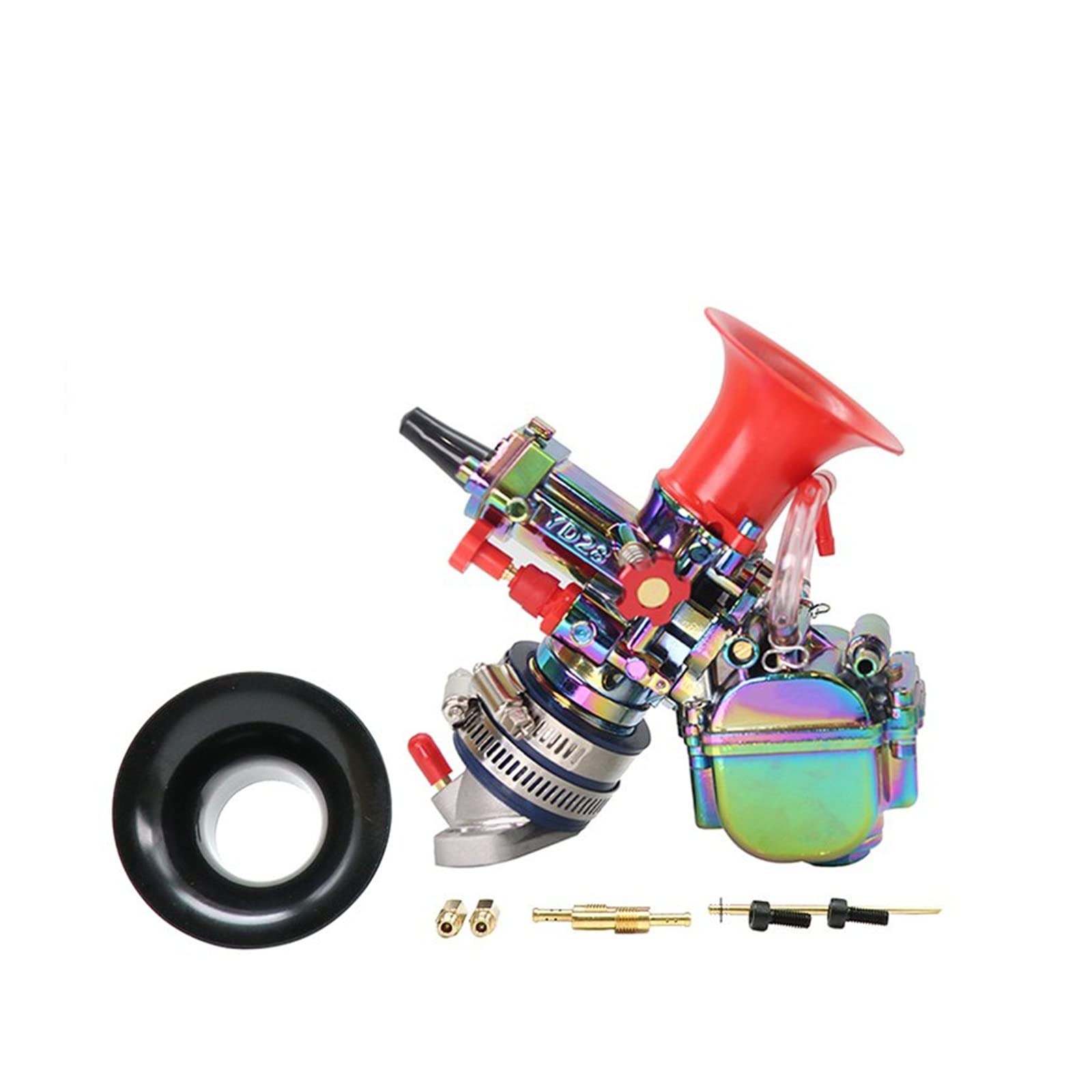 Vergaser FÜR YD-MJN28 YD-MJN30 Dual Stack Vergaser Power Up Kit Für AFFE ATV Quad Go Kart Motorrad Vergaser YD28 YD30 Ketten SäGen Vergaser(28mm Colorful) von Sqnbra