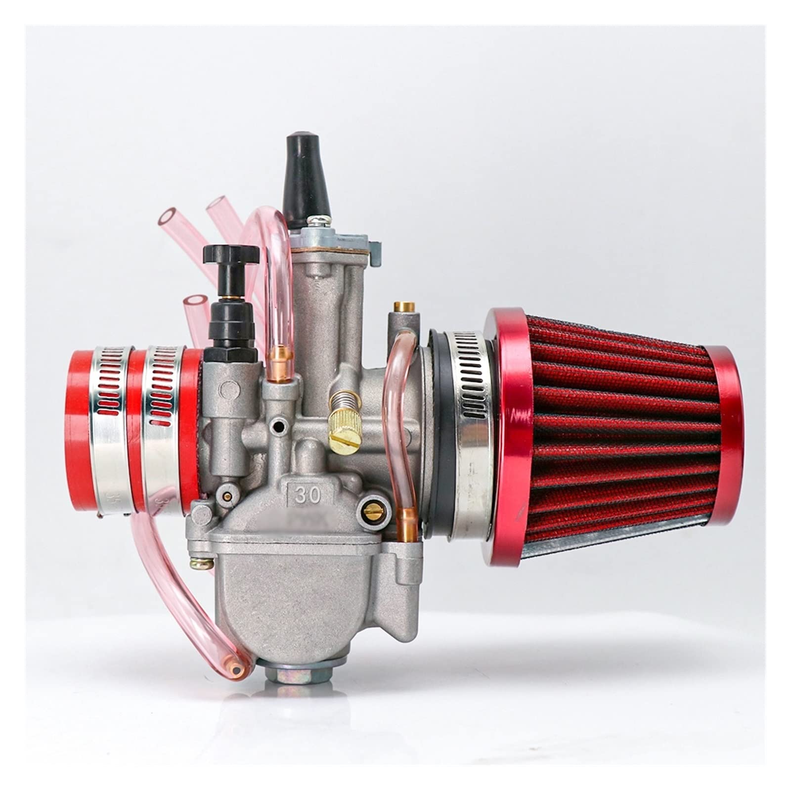 Vergaser Motorrad Vergaser Vergaser Mit Luftfilter ATV Buggy Quad Dirt Bike Fit 2T 4T Für Jog Für DIO Für PWK 21 24 26 28 30 32 34mm Ketten SäGen Vergaser(30mm RED) von Sqnbra