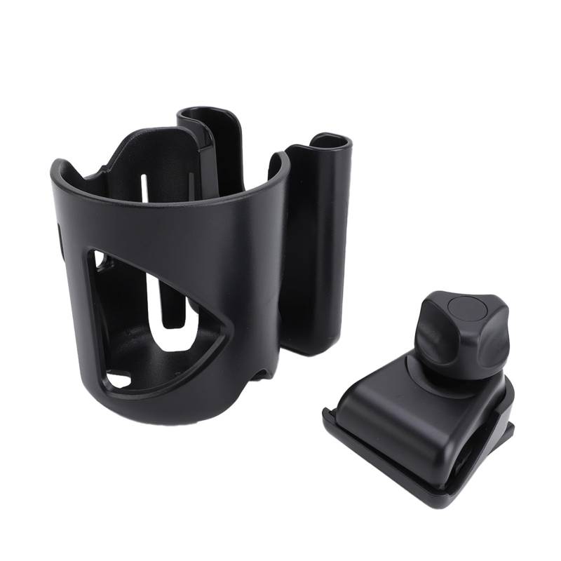 Kinderwagen Tasse Telefon Halter, 2 in 1 Verstellbarer Universal-Getränke Halter mit 360 Rotations Clips für Kinderwagen, Rollstühle, ABS, TPR, 12x10cm von Srliya