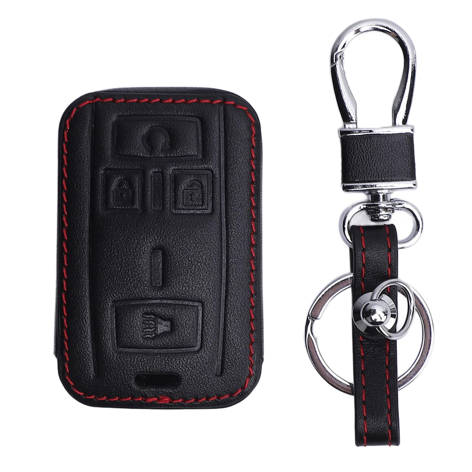 Remote Key FOB Cover Hülle mit Schlüsselbund Staubpu -Leder -Autotoziellschutzschutz für 1500 2500 HD 3500 HD von Srliya