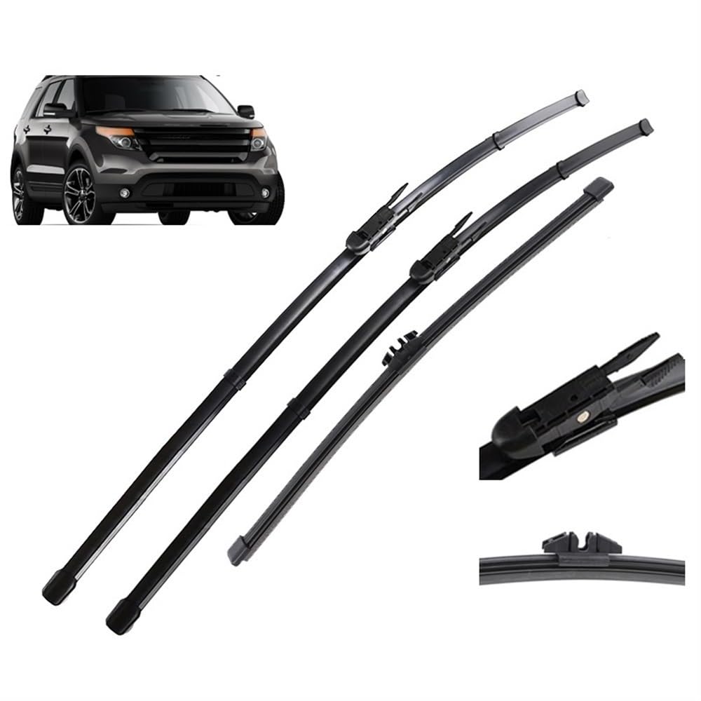 Umweltfreundlicher scheibenwischer Set für Ford Explorer MK5 2011–2019, 3-teiliges for vorne und hinten, 66 cm, 55,9 cm, 27,9 cm von Srltsy