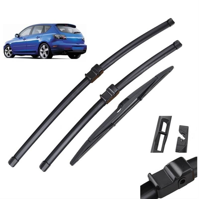 Umweltfreundlicher scheibenwischer Set für Mazda 3 BK 2004–2008, 21 Zoll + 19 Zoll + 14 Zoll-Scheibenwischer-Set for vorne und hinten von Srltsy