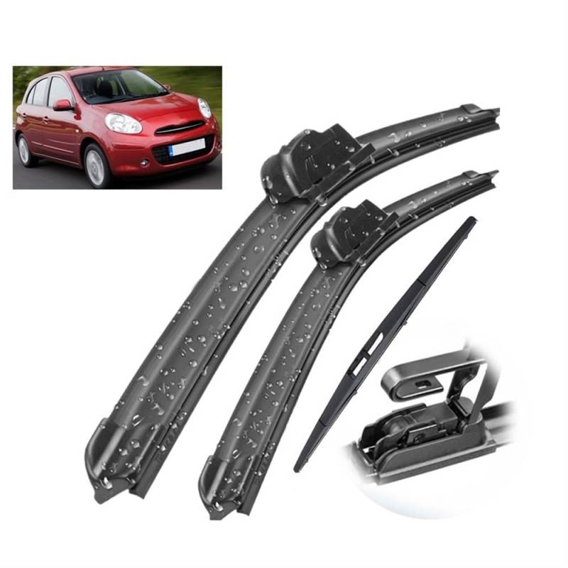 Umweltfreundlicher scheibenwischer Set für Nissan Micra March K13 2010–2015,53,3 cm + 35,6 cm + 30,5 cm von Srltsy