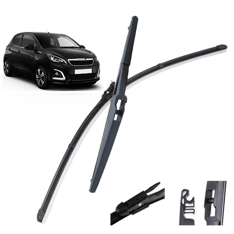 Umweltfreundlicher scheibenwischer Set für Peugeot 108 2014–2021, 26 Zoll + 12 Zoll von Srltsy