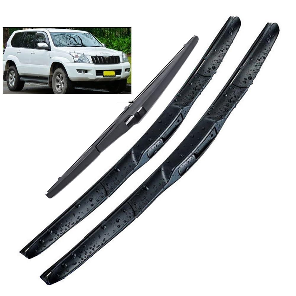 Umweltfreundlicher scheibenwischer Set für Toyota Prado 120 J120 2002–2009, 3-teiliges for vorne und hinten,22"+21"+16" von Srltsy