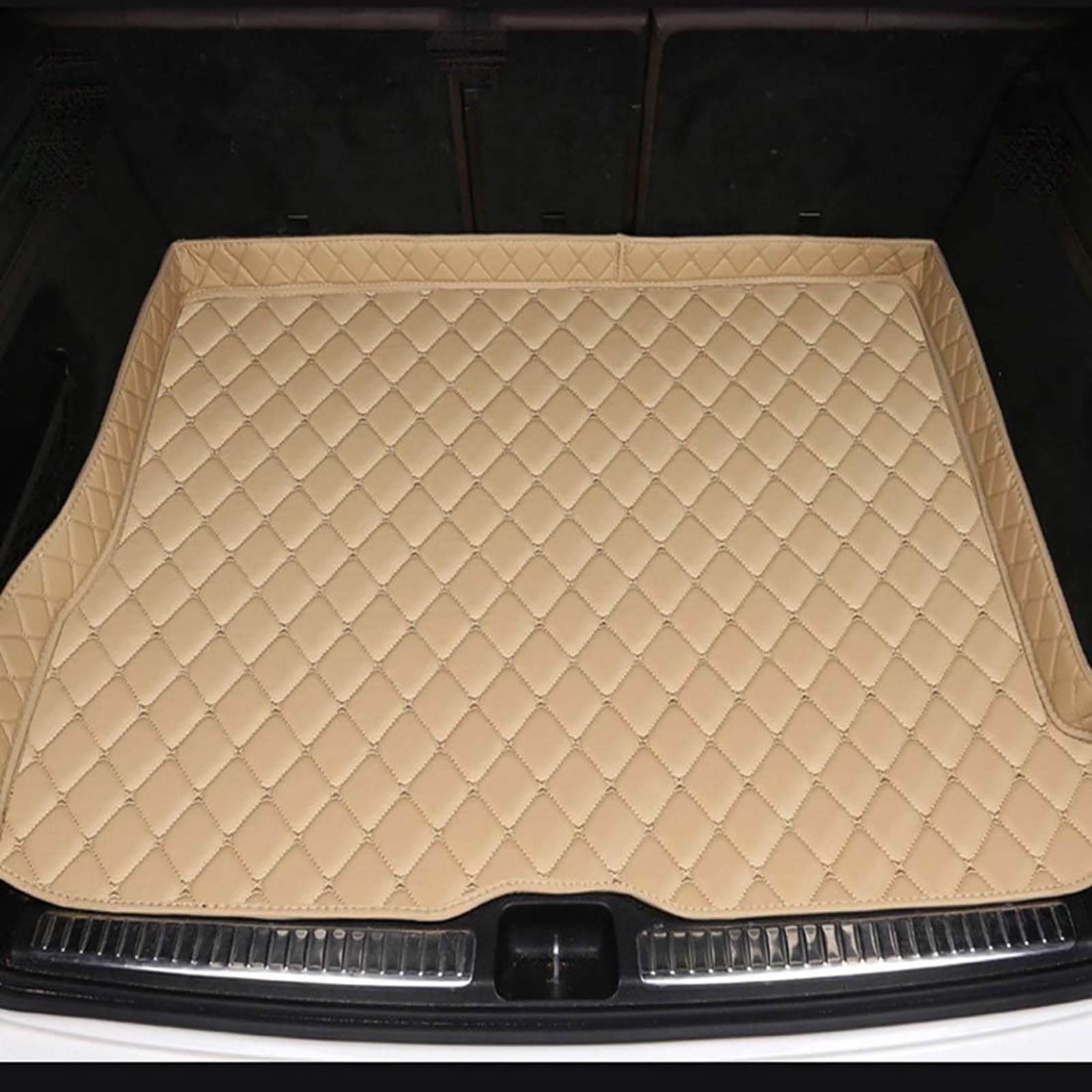 Auto Kofferraummatten für BMW 1 Series E81 2 Door 2007-2011, Leder Kofferraumwanne Hohe Seite Kofferraum Teppich kofferraummatte Kofferraumschutz Kratzfest Schutzmatte ZubehöR,E/Beige von StRoux