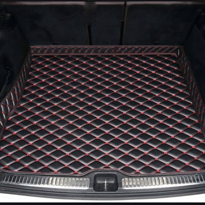 Auto Kofferraummatten für Hyundai ix20 2010-2019, Leder Kofferraumwanne Hohe Seite Kofferraum Teppich kofferraummatte Kofferraumschutz Kratzfest Schutzmatte ZubehöR,B/Black-Red von StRoux