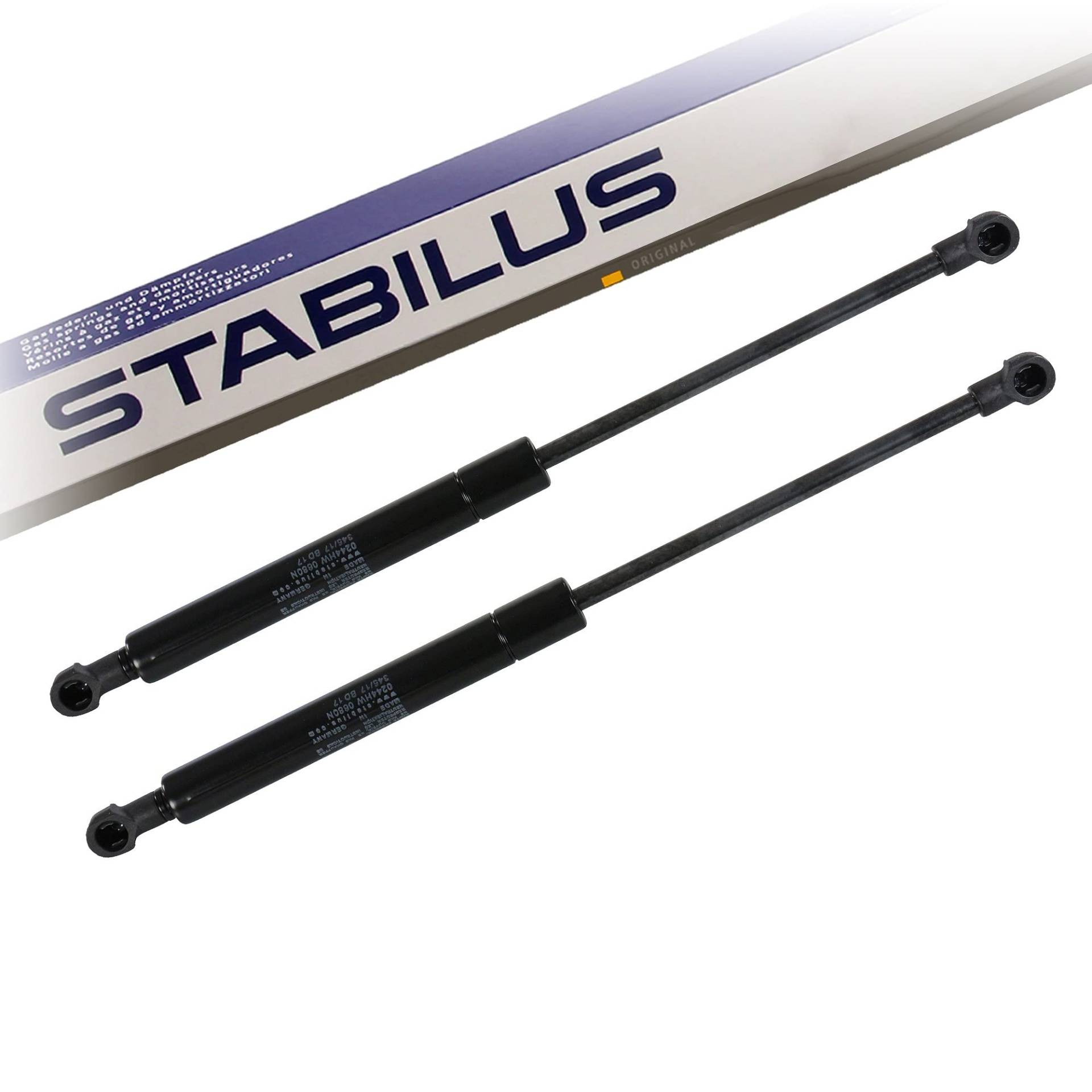 Stabilus 2x Gasfeder Motorhaube Gasdruckdämpfer Gasdämpfer Länge 333 mm 680 N, Front, Silber oder Schwarz, Modell 4055551298341, Höhenverstellung von Stabilus