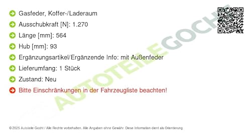 STABILUS Gasfeder, Koffer-/Laderaum 751695 von Stabilus