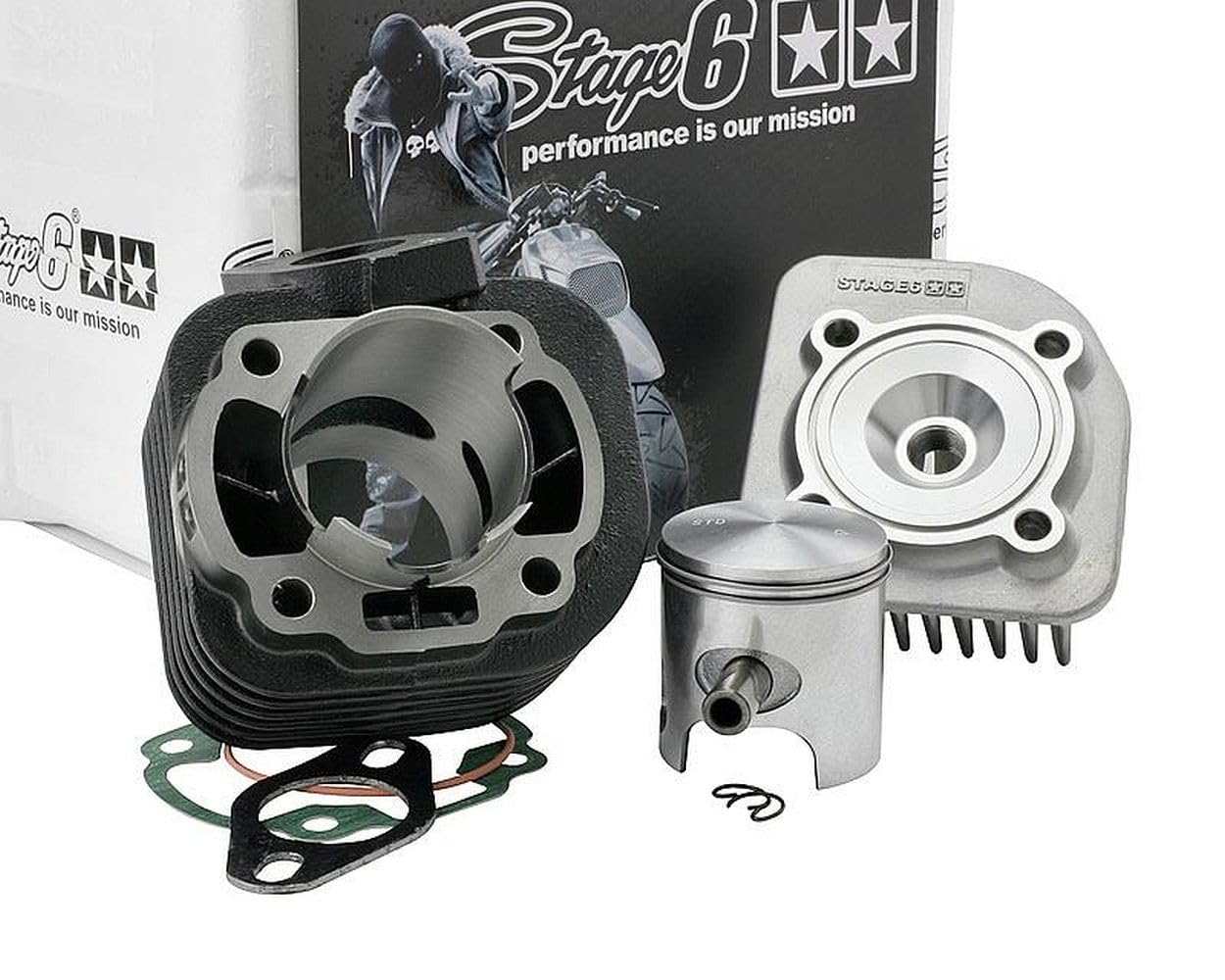 STAGE6 Streetrace 70ccm / 10mm Zylinder Kit für Aprilia SR50 WWW, Scarabeo, Sonic 50 AC von Stage6