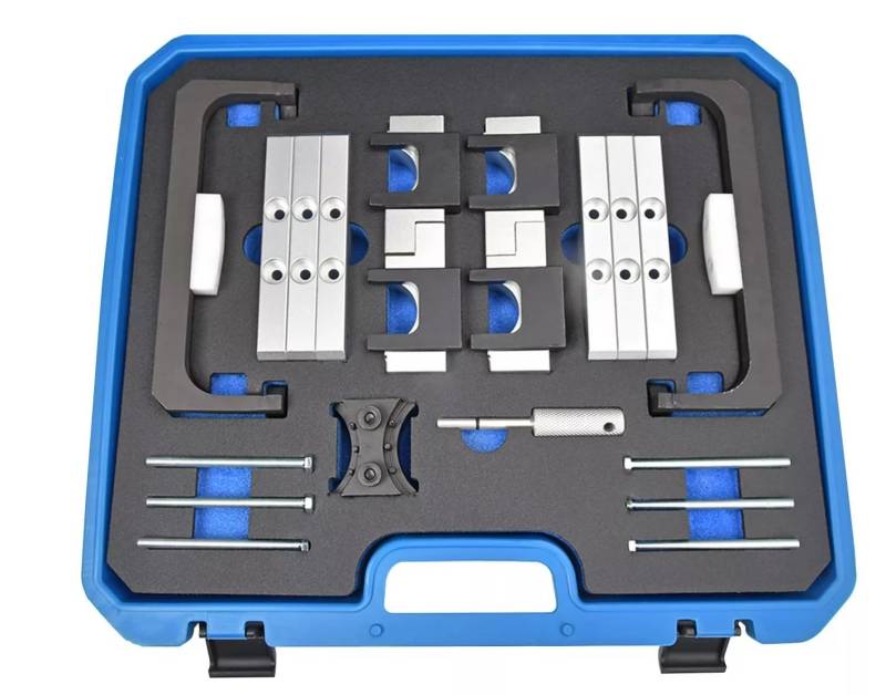 Motor Einstellwerkzeug Steuerzeiten für Mercedes-Benz M176/M177/M178 C63 AMG Artikelbeschreibung •zum Einstellen und Überprüfen der Motor-Steuerzeiten •Technische Details •Steuerzeiten Werkzeug kom von Stahl-Faust