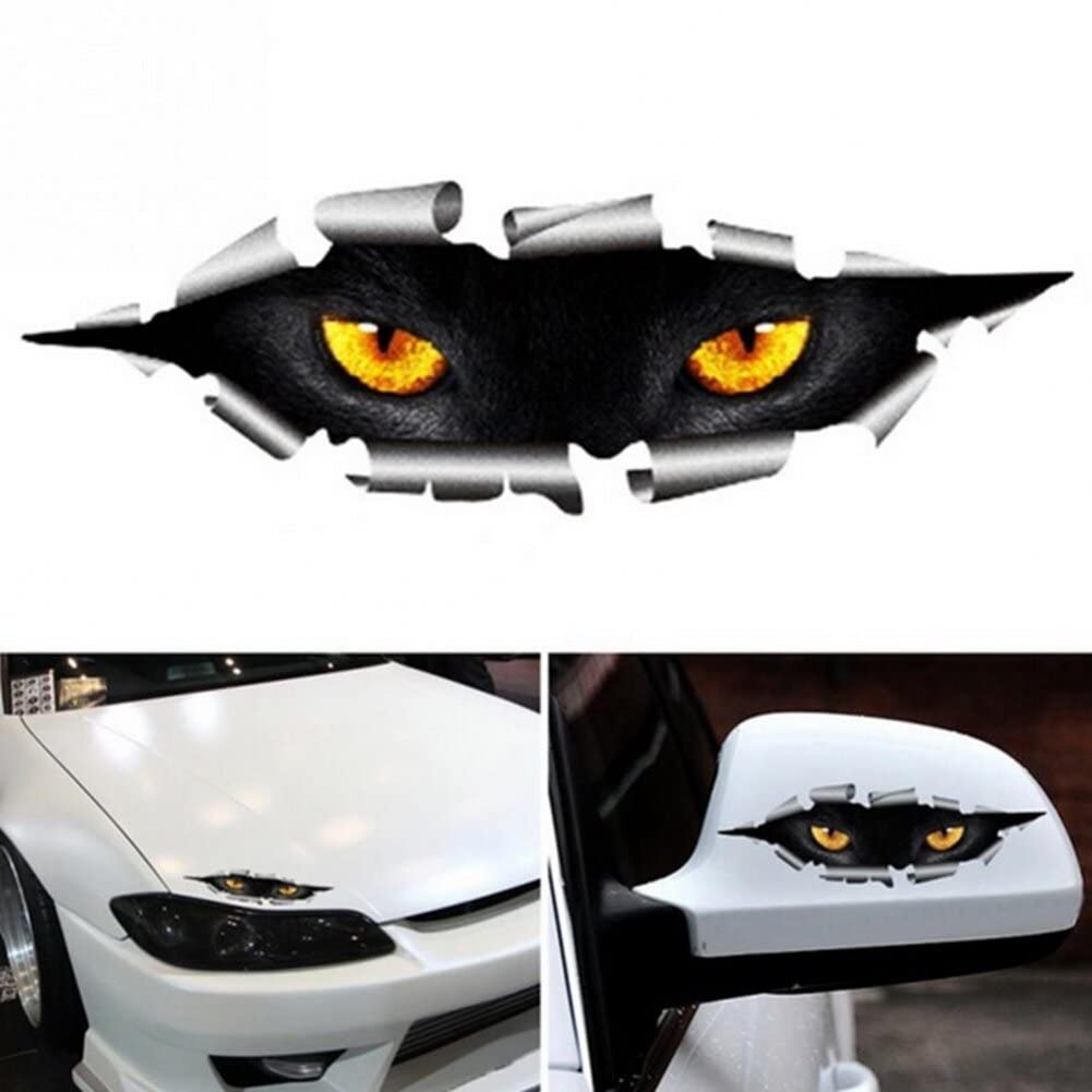 Lustiger 3d -auto -aufkleber 2pcs Katzenaugen -peeking -aufkleber Simulation Eye Car Sticker Wasserdichte Rückspiegelaufkleber Für Alle Autos von Stakee