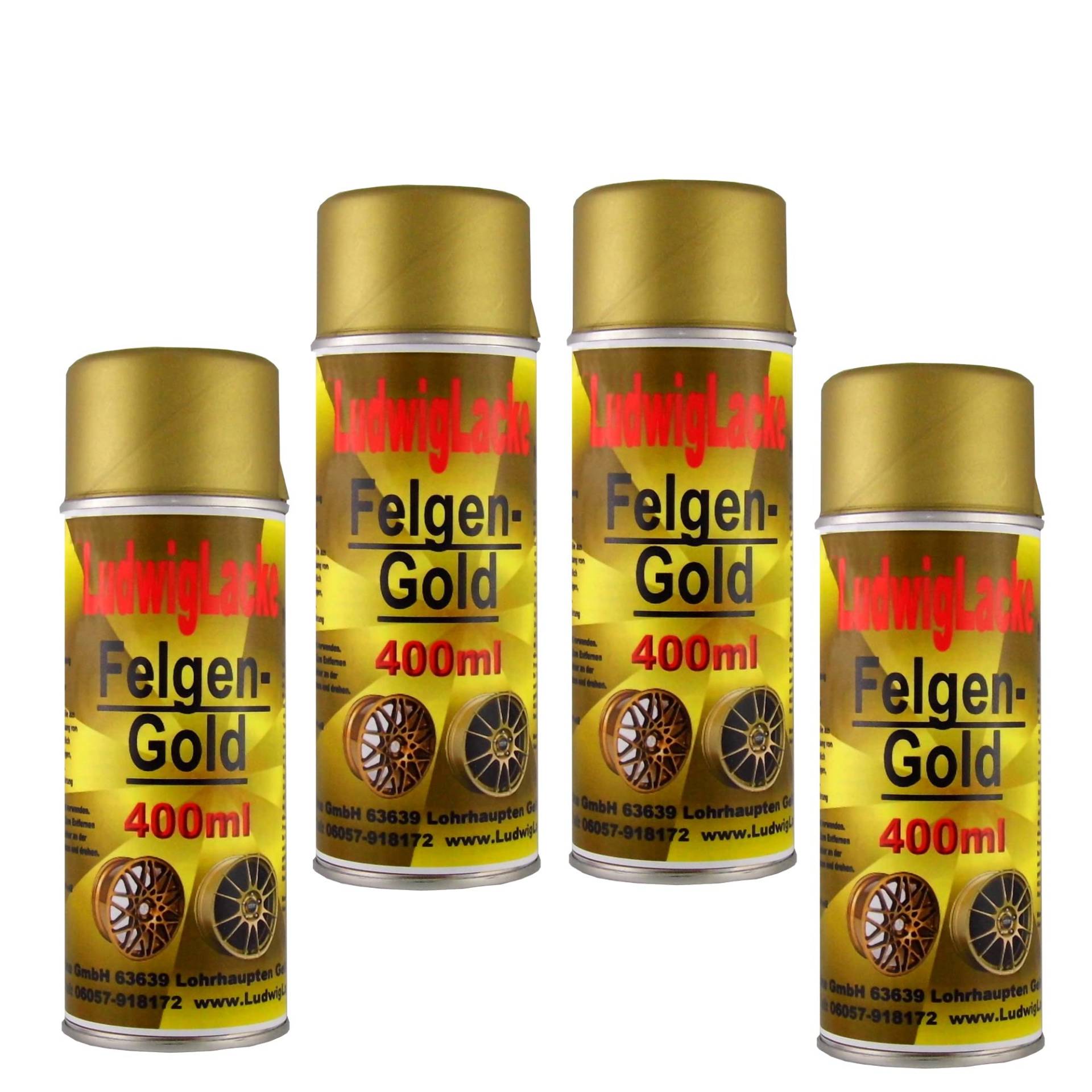 4 Felgengold Spray 400 ml je Spraydose von Standardspray