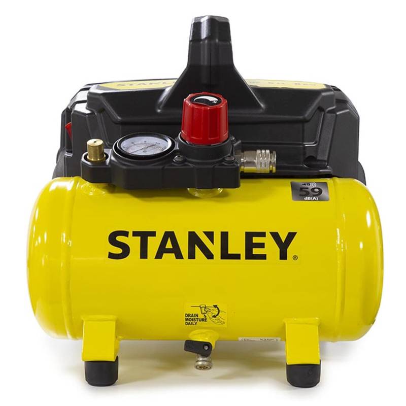 Stanley Kompressor DN200/8/6 - Luftkompressor 8 Bar - Füsterkompressor mit 6L Tankkapazität - Ölfreie Saugkompressor 105L/Min - Mit Griff und Anti-Rutsch-Füßen - Geeignet für Druckluftwerkzeuge von Stanley