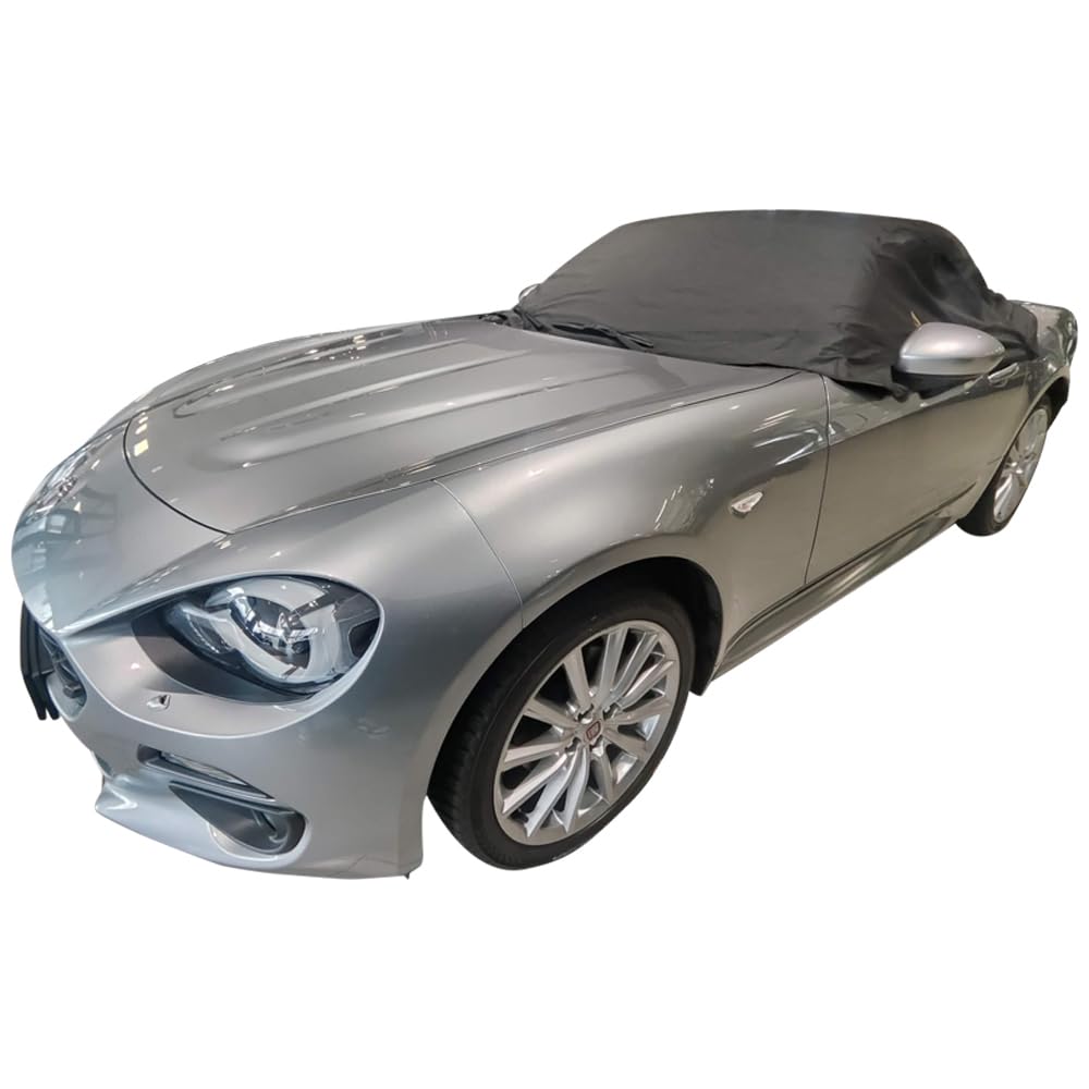 Star Cover Halbabdeckung für Fiat 124 Spider, 100% wasserabweisend und atmungsaktiv, Polyester-Oxford-Gewebe, Schutzdecke für Cabrio, Außen Waterproof von Star Cover