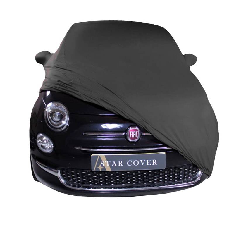 Star Cover Indoor Autoabdeckung kompatibel mit FIAT 500 mit Spiegeltaschen SUPER Soft Stretch von Star Cover