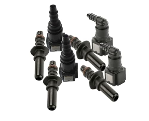 Stardiesel 2x L-Winkel, 2x Gerade Kraftstoffleitung 7,89 x 8 mm, Schwarz, PA12, Benzinleitung, Hardwarekomponenten, 4 Stück von Stardiesel