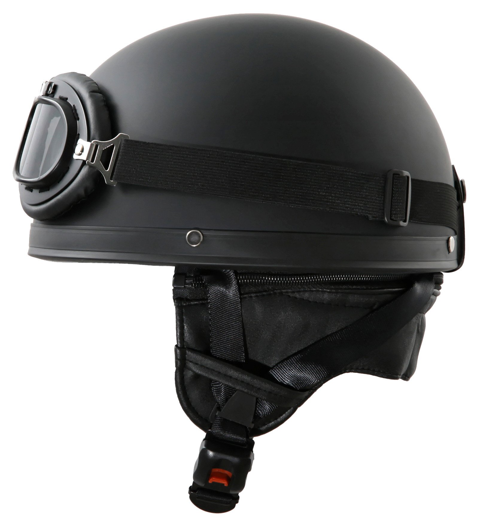 ATO Moto Oldtimer Motorradhelm in Schwarz matt mit Brille Größe M 57 bis 58cm von ATO Moto