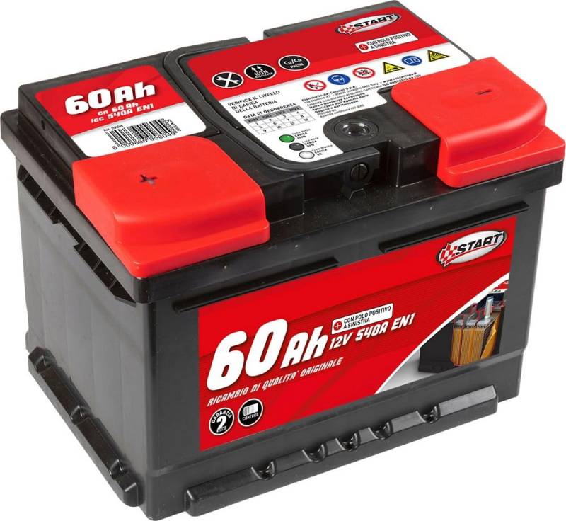 Autobatterie, 60 Ah, 12 V, 540 A, Pluspol links, Kassette L2 von START