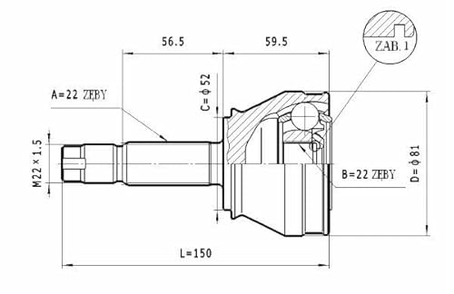 Statim C.329 Gelenksatz, Antriebswelle von Statim