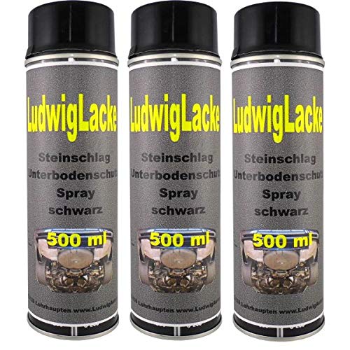 Steinschlagschutz Unterbodenschutz 3 x 500 ml Spray Schwarz von Steinschlagschutz Unterbodenschutz