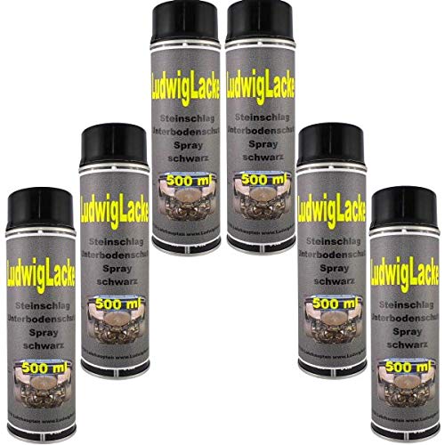 Steinschlagschutz Unterbodenschutz 6 x 500 ml Spray Schwarz von Steinschlagschutz Unterbodenschutz