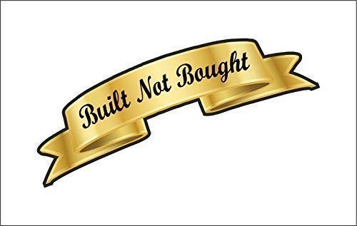 Gold-Effekt Built not bought Rolle Form Vinyl Auto Rad Sticker Aufkleber Abzeichen 100x30mm ca. von Sticar-it Ltd