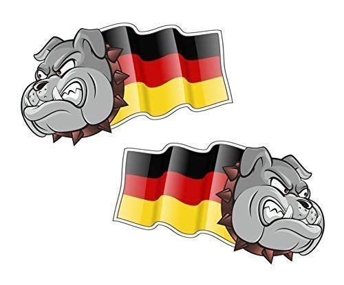 sticar-it LTD Hand Paar NEU Deutschland Flagge Bulldogge Maskottchen Vinyl Auto Fahrradhelm Aufkleber medium 100mm Breite von Sticar-it Ltd