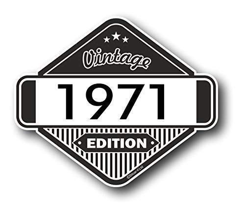 sticar-it LTD Vintage Edition 1971 Klassisch retro Vinyl Auto Motorrad Cafe Racer Sticker Aufkleber Abzeichen 85x70mm ca. von Sticar-it Ltd