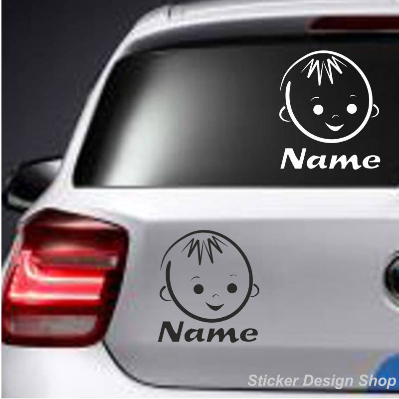 Baby Kinder Motive mit Wunschname Wunschtext Wunsch Name Auto Aufkleber Sticker Tuning LKW Motorrad M1 von Sticker Design Shop