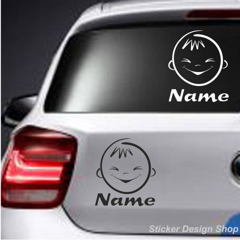 Baby Kinder Motive mit Wunschname Wunschtext Wunsch Name Auto Aufkleber Sticker Tuning LKW Motorrad M3 von Sticker Design Shop