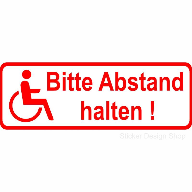 Sticker Design Shop Magnetschild Abstand Halten Automagnet Auto Aufkleber Magnet Schild Behinderten 20x7 cm von Sticker Design Shop