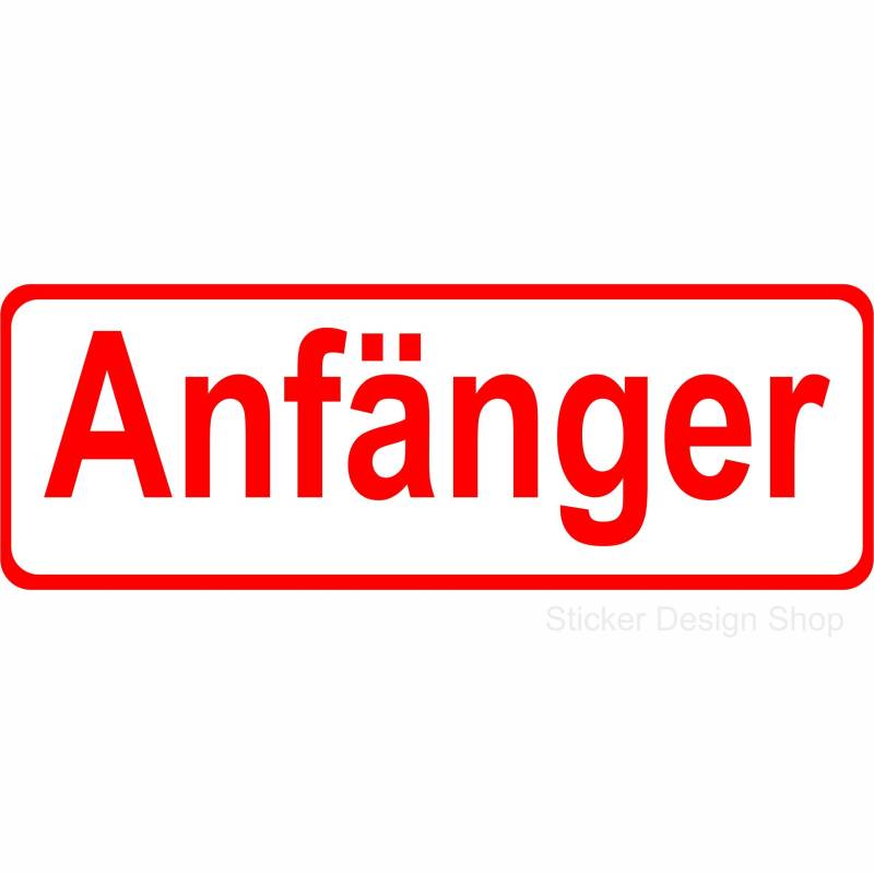 Sticker Design Shop Magnetschild Anfänger Automagnet Auto Aufkleber Magnet Schild 30x10 cm von Sticker Design Shop