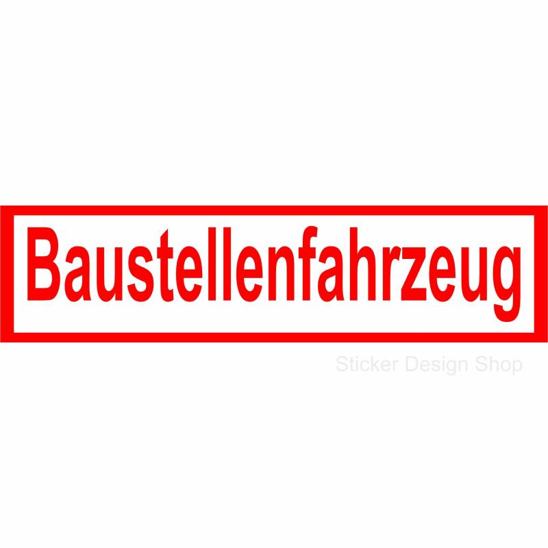 Sticker Design Shop Magnetschild Baustellenfahrzeug Automagnet Auto LKW Aufkleber Magnet Schild 20x5 cm von Sticker Design Shop