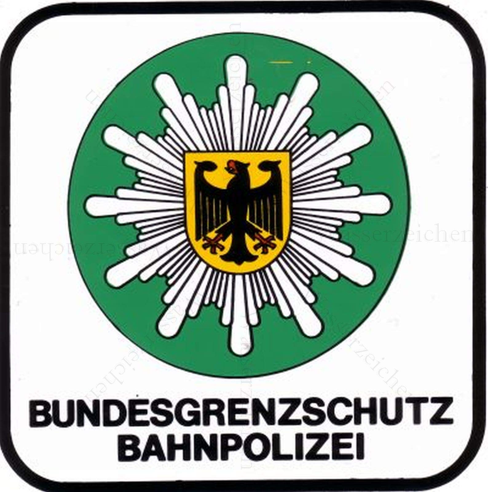 10cm! 2Stück!Aufkleber-Folie Wetterfest Made IN Germany Bundesgrenzschutz Bahn-Polizei S652 UV&Waschanlagenfest-Auto-Vinyl-Sticker Decal Profi Qualität bunt farbig DigitalSchnitt von Sticker-Designs