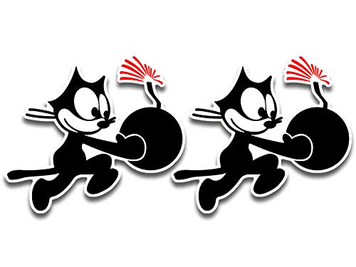 10cm! 2Stück! Klebe-Folie Wetterfest Made-IN-Germany Navy Fighting 31 Felix The CAT UV&Waschanlagenfest Auto-Aufkleber Profi-Qualität! F51 von Sticker-Designs