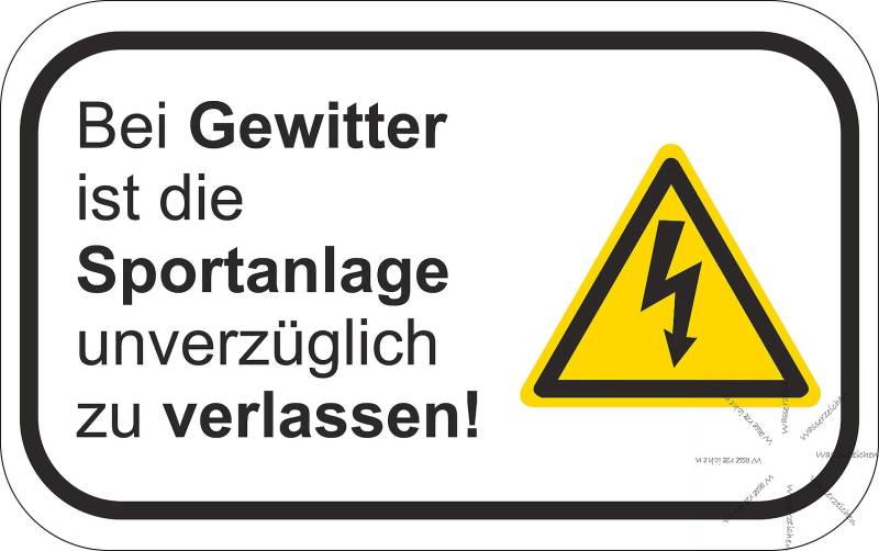 10cm! 2Stück! Klebe-Folie Wetterfest Made-IN-Germany: Bei Gewitter Sportanlage verlassen C76 UV&Waschanlagenfest Auto-Aufkleber Profi-Qualität! von Sticker-Designs