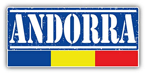 10cm! Klebe-Folie Wetterfest Made-IN-Germany Andorra Grunge Travel Stamp G1449 UV&Waschanlagenfest Auto-Aufkleber Sticker Decal von Sticker-Designs