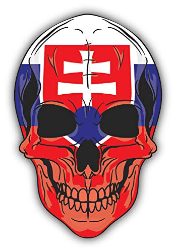 10cm! Klebe-Folie Wetterfest Made-IN-Germany Skull Punisher Totenkopf Flagge Fahne Slowakei H531 UV&Waschanlagenfest Auto-Aufkleber Sticker Decal von Sticker-Designs