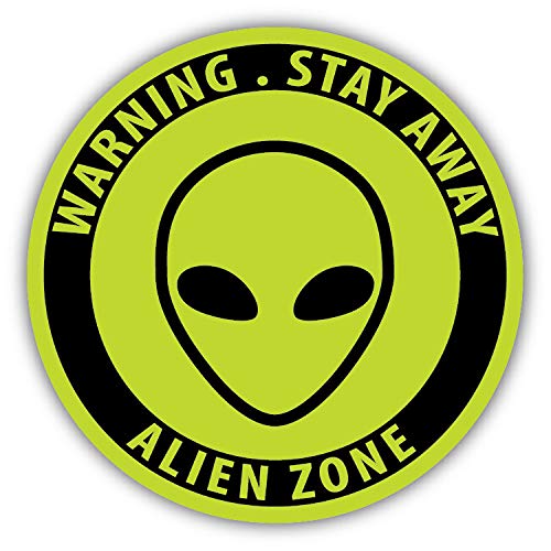 10cm! Klebe-Folie Wetterfest Made-IN-Germany Stay Away Alien Zone Warning Zeichen lustig Funny G623 UV&Waschanlagenfest Auto-Aufkleber Sticker Decal von Sticker-Designs