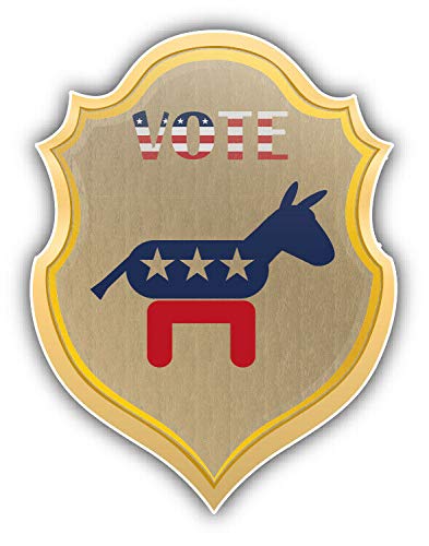 10cm! Klebe-Folie Wetterfest Made-IN-Germany USA Democratic Donkey Shield G1392 UV&Waschanlagenfest Auto-Aufkleber Sticker Decal von Sticker-Designs