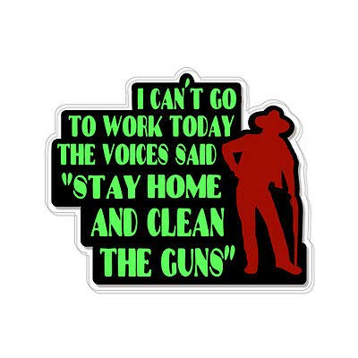 12cm! Klebe-Folie Wetterfest Made-IN-Germany I Can't Go Work Today Stay Home Clean Guns car K67 UV&Waschanlagenfest Auto-Aufkleber Sticker Decal von Sticker-Designs