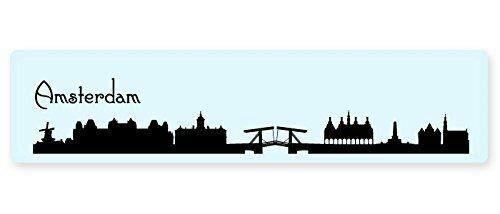 15cm! Klebe-Folie Wetterfest Made-IN-Germany Amsterdam Stadt Skyline L450 UV&Waschanlagenfest Auto-Aufkleber Sticker Decal von Sticker-Designs