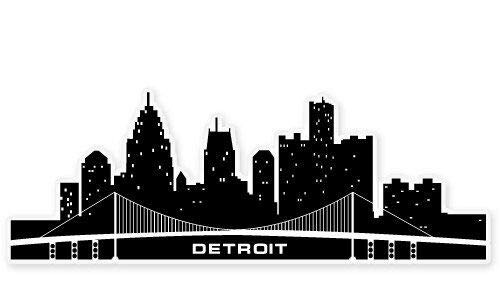 15cm! Klebe-Folie Wetterfest Made-IN-Germany Detroit Skyline L1584 UV&Waschanlagenfest Auto-Aufkleber Sticker Decal von Sticker-Designs