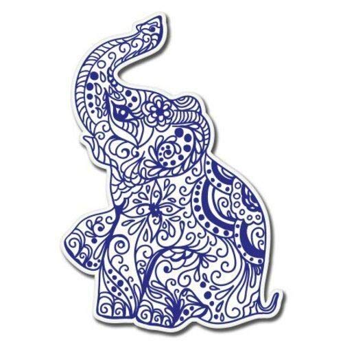 15cm! Klebe-Folie Wetterfest Made-IN-Germany Elefant Henna Exotisch.jpg L726 UV&Waschanlagenfest Auto-Aufkleber Sticker Decal von Sticker-Designs