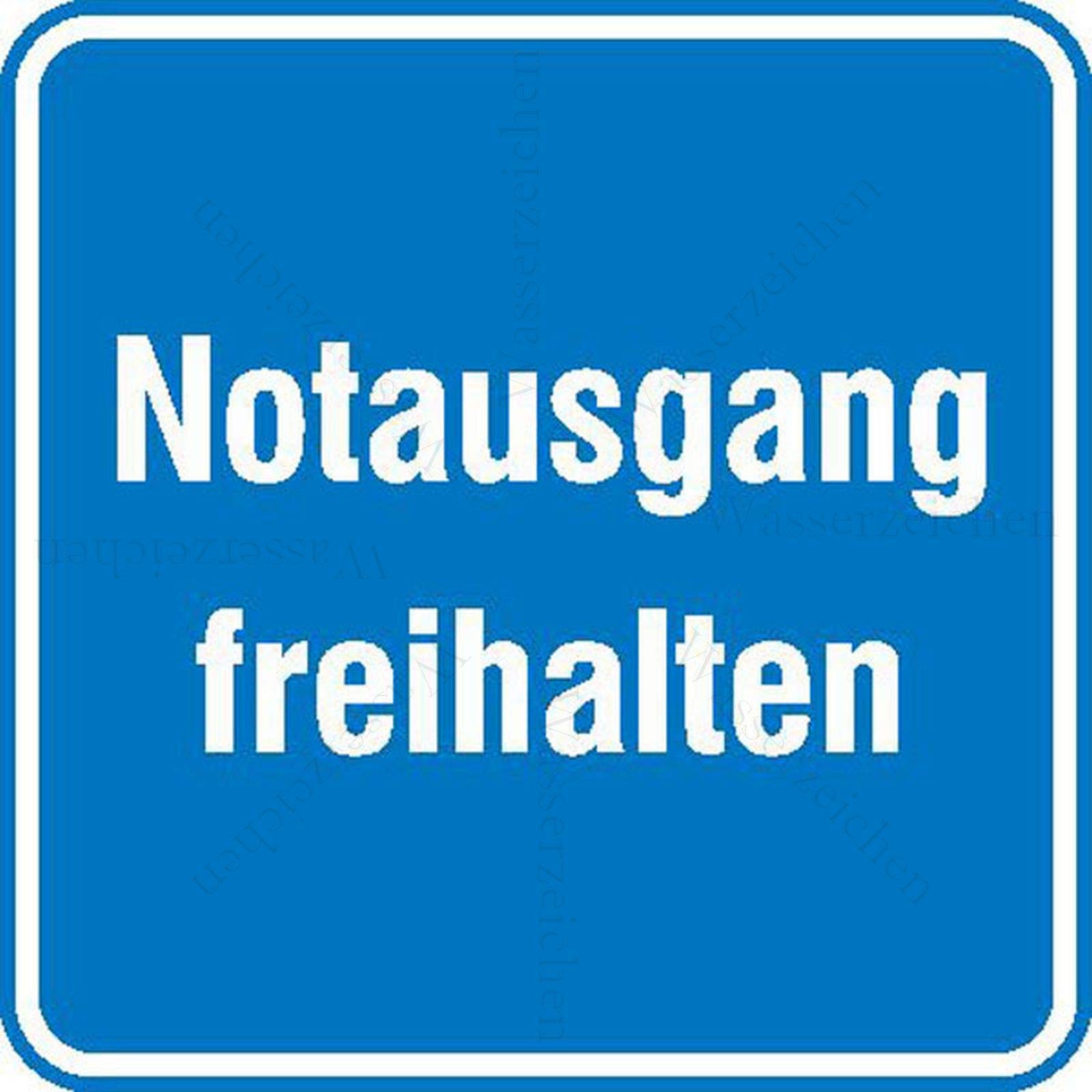 20cm! Aufkleber-Folie Wetterfest Made IN Germany Notausgang freihalten Achtung Vorsicht Gefahr Freihalten Blau S800 UV&Waschanlagenfest-Auto-Vinyl-Sticker Decal Profi Qualität von Sticker-Designs